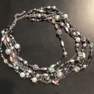 6-strand mixed media necklace